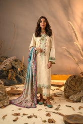 DU-3114 OFF WHITE KHADDAR  3PCS